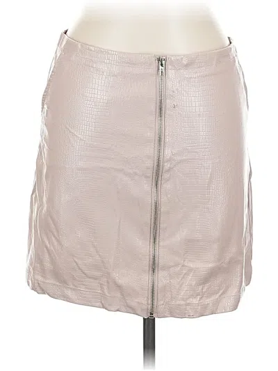 Pre-owned Shinestar Faux Leather Skirt In Silver