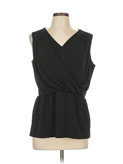 Pre-owned Anne Klein Sleeveless Blouse In Black