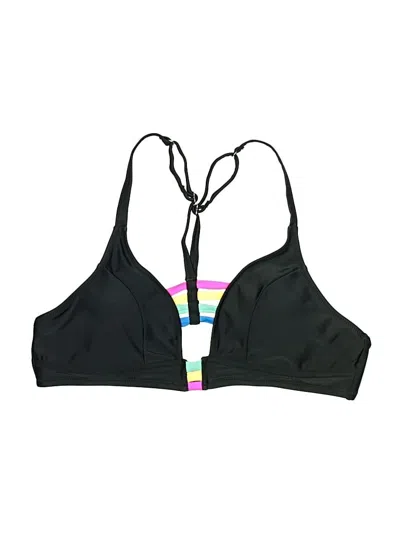 Pre-owned Popvil Swimsuit Top Black Graphic Pattern Swimwear