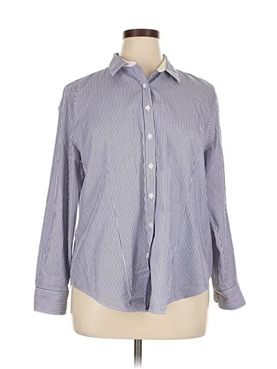 Pre-owned Chico's Long Sleeve Button Down Shirt In Blue
