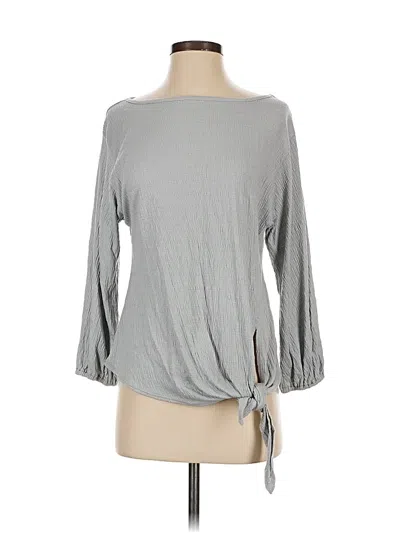 Max Studio 3/4 Sleeve Top Gray Boatneck Tops In Gray