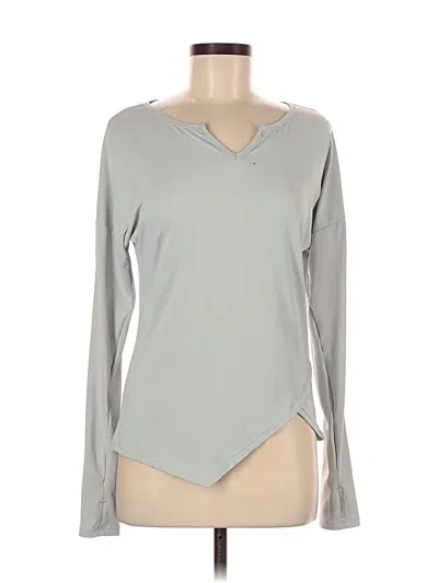 Pre-owned Baleaf Sports Long Sleeve Top Gray Keyhole Neckline Tops
