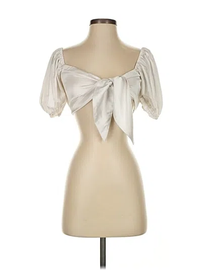 Pre-owned Tiger Mist Short Sleeve Blouse In White