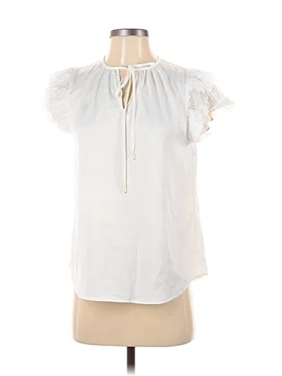 Pre-owned Anne Klein Short Sleeve Blouse In White