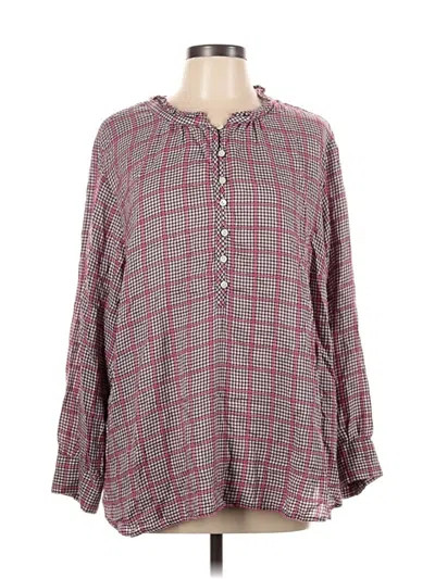 Pre-owned Talbots Long Sleeve Blouse In Burgundy