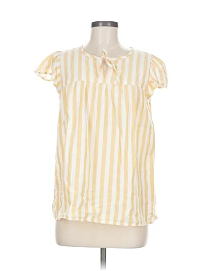 Pre-owned St. John's Bay Short Sleeve Blouse In Yellow