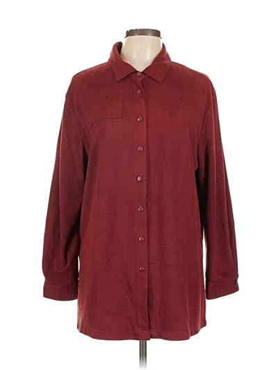 Pre-owned I.e. Relaxed 3/4 Sleeve Blouse In Burgundy