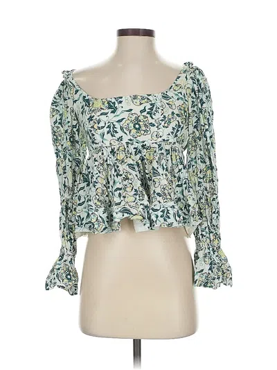 Pre-owned Pilcro 3/4 Sleeve Blouse In Green
