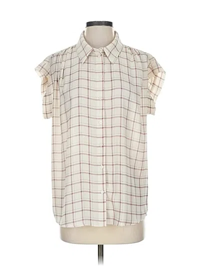 Pre-owned 14th & Union Sleeveless Blouse In White