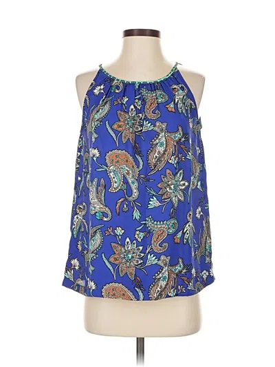 Pre-owned Ann Taylor Loft Sleeveless Blouse In Blue
