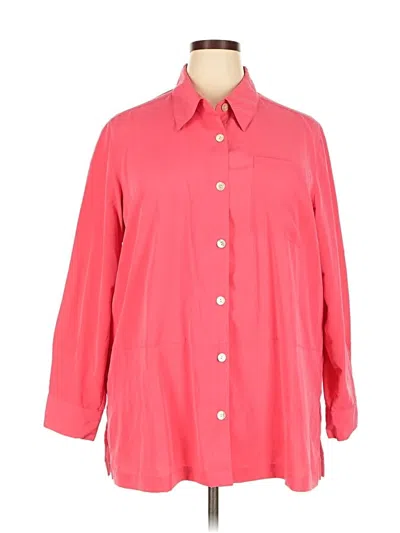 Pre-owned Travelsmith 3/4 Sleeve Blouse In Red