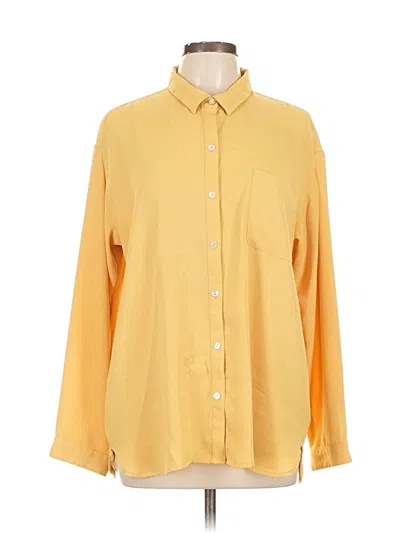 Pre-owned Jjill Long Sleeve Blouse In Yellow