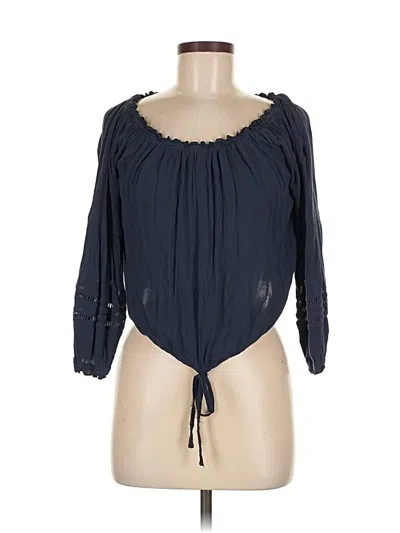 Pre-owned Hollister 3/4 Sleeve Blouse In Black