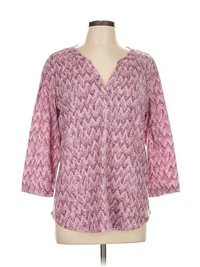 Pre-owned L.l.bean 3/4 Sleeve Blouse In Pink