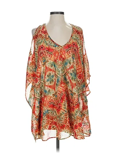 Pre-owned Show Me Your Mumu 3/4 Sleeve Blouse In Orange