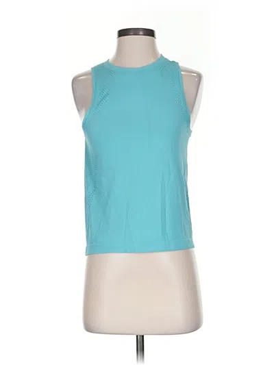 Pre-owned Lululemon Athletica Tank Top Blue Halter Neckline Tops