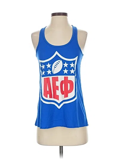 Pre-owned Bella Tank Top Blue Halter Neckline Tops