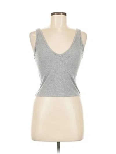 Pre-owned Abound Tank Top Gray Plunge Neckline Tops