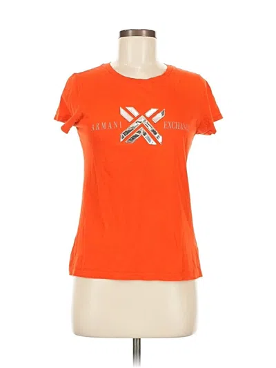 Pre-owned Armani Exchange Short Sleeve Top Orange Crew Neck Tops
