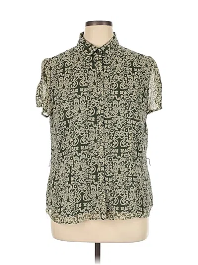 Pre-owned Style & Co Short Sleeve Blouse In Green