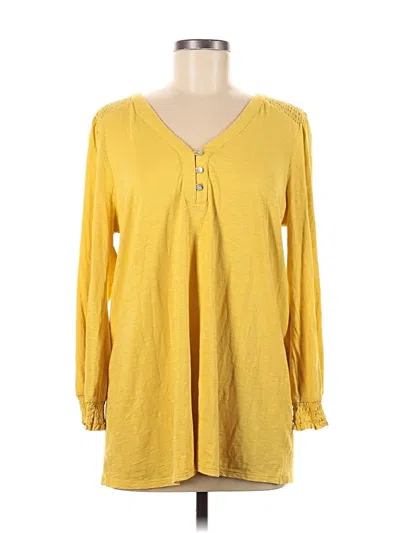 Pre-owned Jjill Long Sleeve Blouse In Yellow