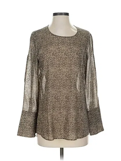 Pre-owned Akris Long Sleeve Blouse In Brown