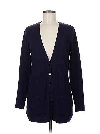 Pre-owned Carlisle Silk Cardigan Sweater In Blue