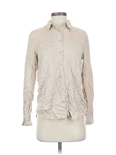Pre-owned Uniqlo Long Sleeve Blouse In White