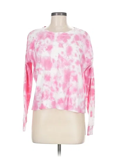 Pre-owned Splendid Long Sleeve Top Pink Tie-dye Pattern Boatneck Tops