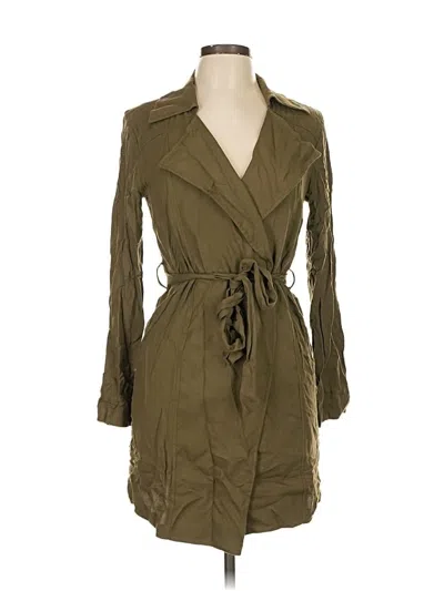 Pre-owned Forever 21 Trenchcoat In Green