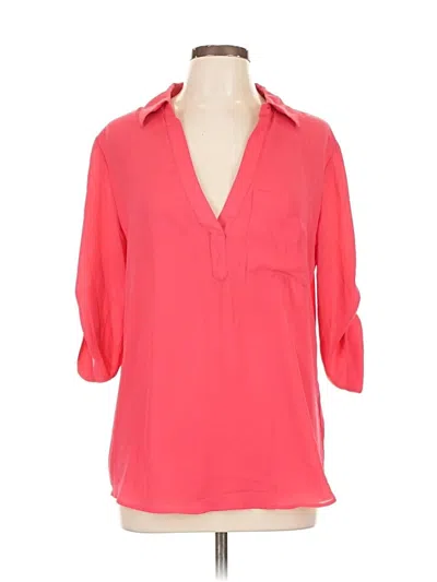Pre-owned New York And Company 3/4 Sleeve Blouse In Pink