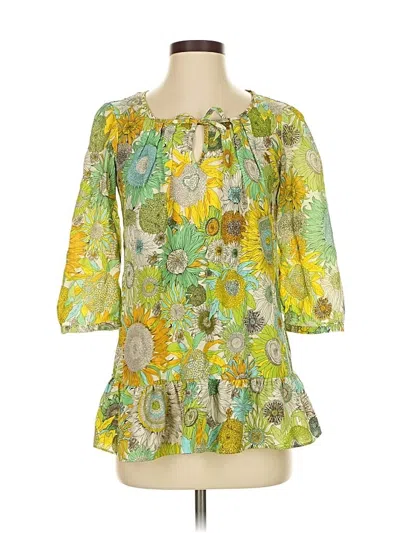 Pre-owned Liberty Of London 3/4 Sleeve Blouse In Yellow