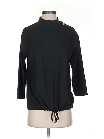 Pre-owned Zenergy By Chico's 3/4 Sleeve T-shirt In Black