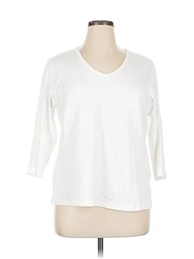 Pre-owned Karen Scott 3/4 Sleeve T-shirt In White