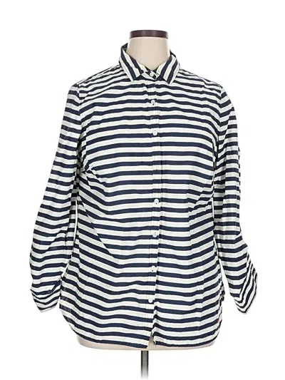 Pre-owned Talbots Long Sleeve Button Down Shirt In Blue