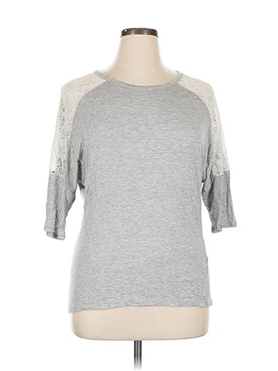Pre-owned Cha Cha Vente 3/4 Sleeve Top Silver Cold Shoulder Neckline Tops