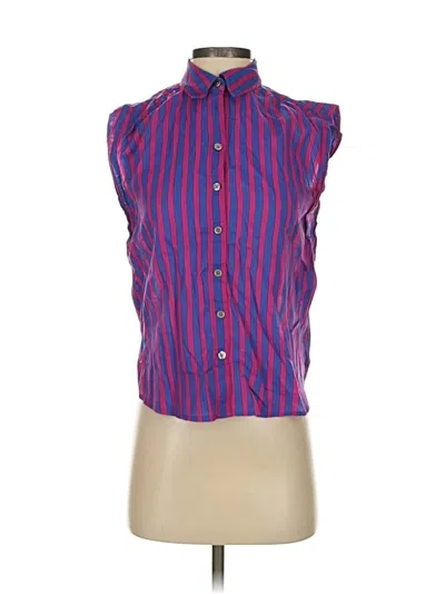 Pre-owned Banana Republic Factory Store Sleeveless Button Down Shirt In Purple