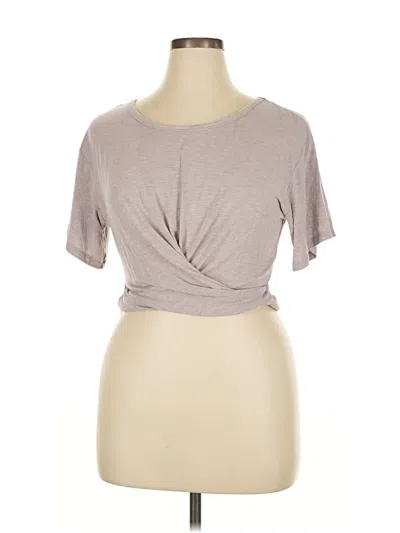 Pre-owned Victoria's Secret Short Sleeve Top Gray Keyhole Neckline Tops