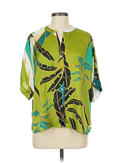 Pre-owned Philosophy Republic Clothing Short Sleeve Blouse In Green