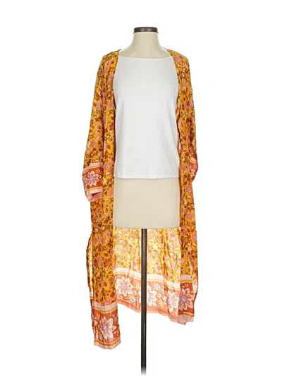 Pre-owned Ann Taylor Loft Kimono In Orange