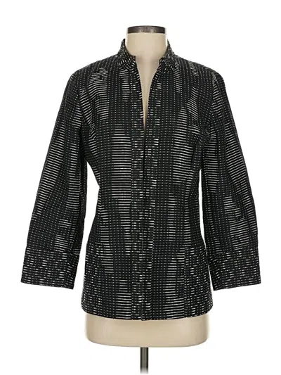 Pre-owned Chico's 3/4 Sleeve Button Down Shirt In Black