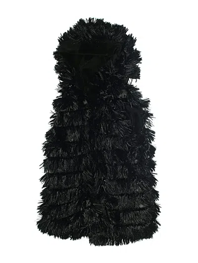 Pre-owned Widgeon Kids' Faux Fur Vest In Black