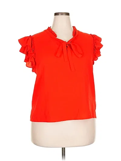 Pre-owned Cece Short Sleeve Blouse In Red