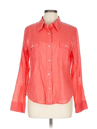 Pre-owned Talbots Long Sleeve Button Down Shirt In Orange