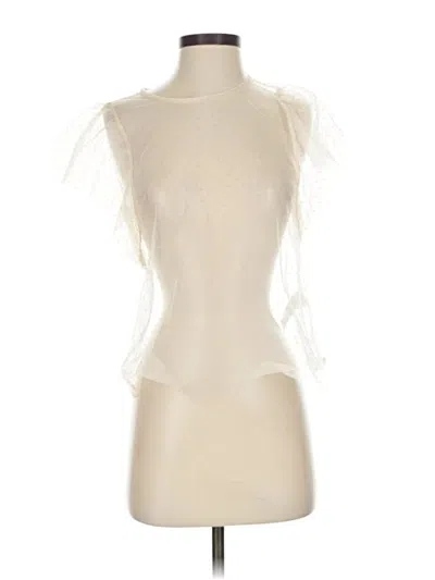 Pre-owned Banana Republic Factory Store Short Sleeve Blouse In White