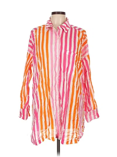 Pre-owned Beach Riot Long Sleeve Blouse In Orange