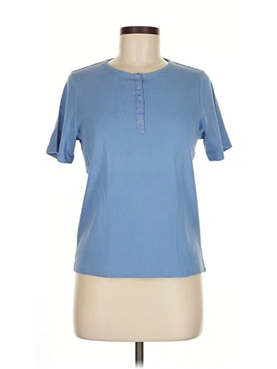 Pre-owned Charter Club Short Sleeve Henley Shirt In Blue