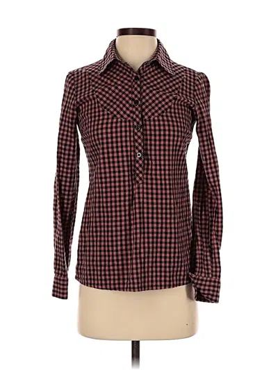 Pre-owned I Heart Ronson Long Sleeve Blouse In Brown