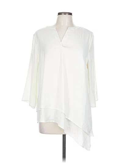 Pre-owned Chico's 3/4 Sleeve Blouse In White