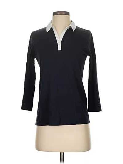 Pre-owned Caroll Long Sleeve Polo Shirt In Black